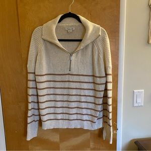 Rachel Zoe Striped Zip Up Sweater, Size L
